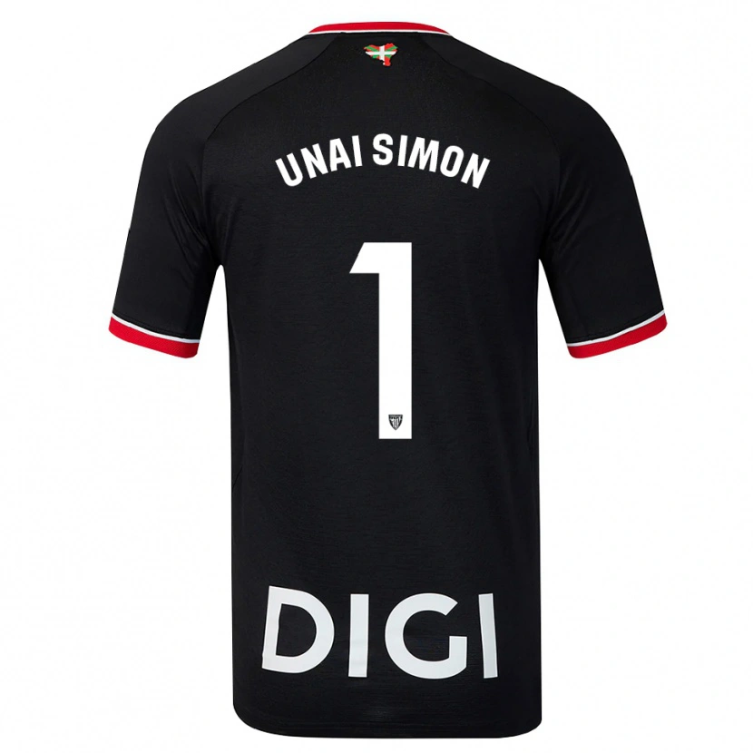 Danxen Homem Camisola Unai Simón #1 Preto Branco Vermelho Alternativa 2026/27 Camisa