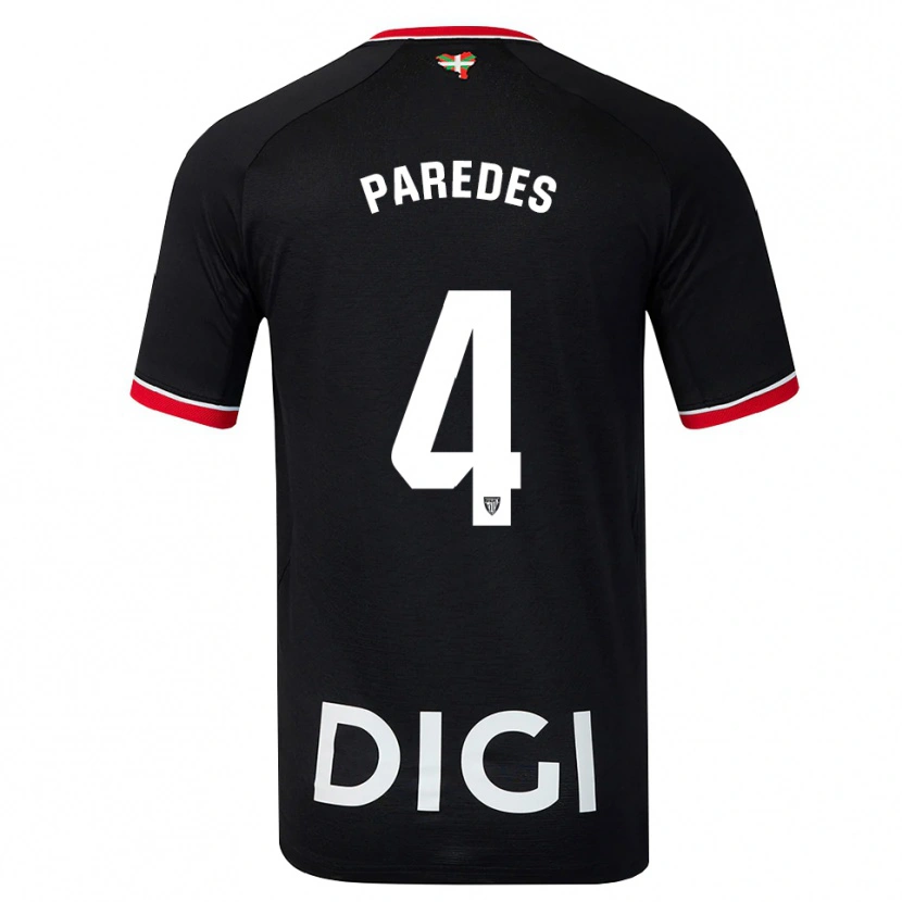 Danxen Homem Camisola Aitor Paredes #4 Preto Branco Vermelho Alternativa 2026/27 Camisa