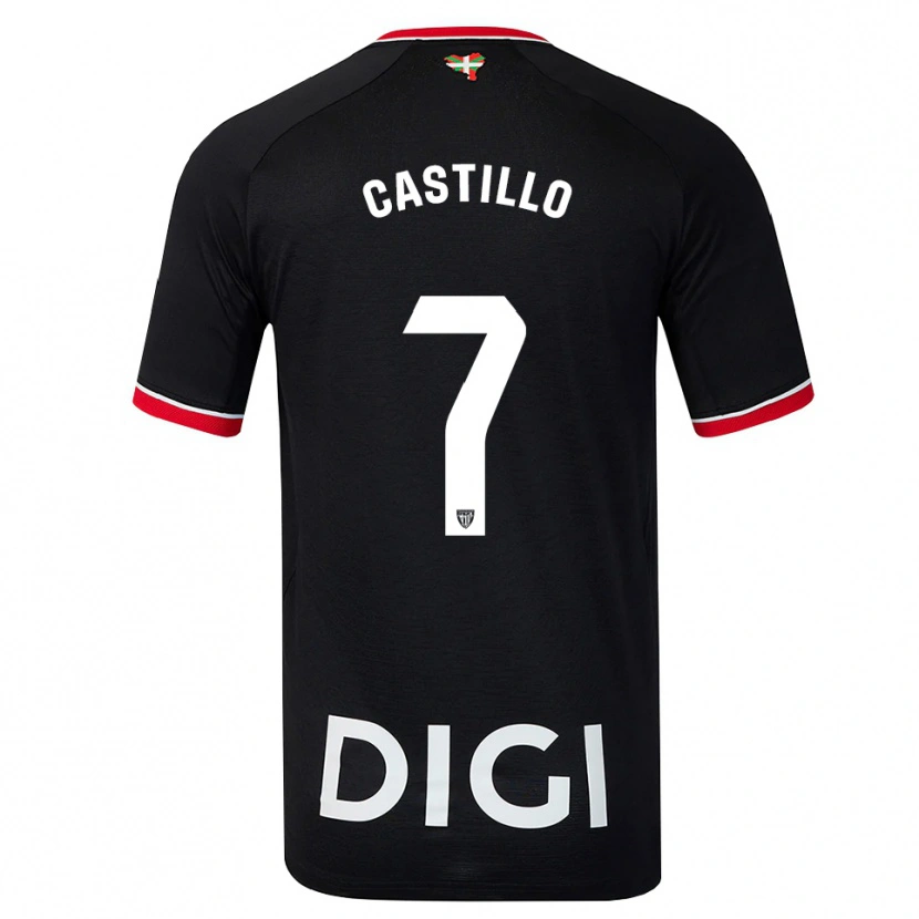 Danxen Homem Camisola Unai Castillo #7 Preto Branco Vermelho Alternativa 2026/27 Camisa