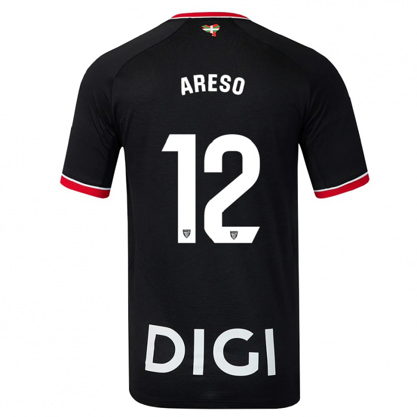 Danxen Homem Camisola Jesús Areso #12 Preto Branco Vermelho Alternativa 2026/27 Camisa
