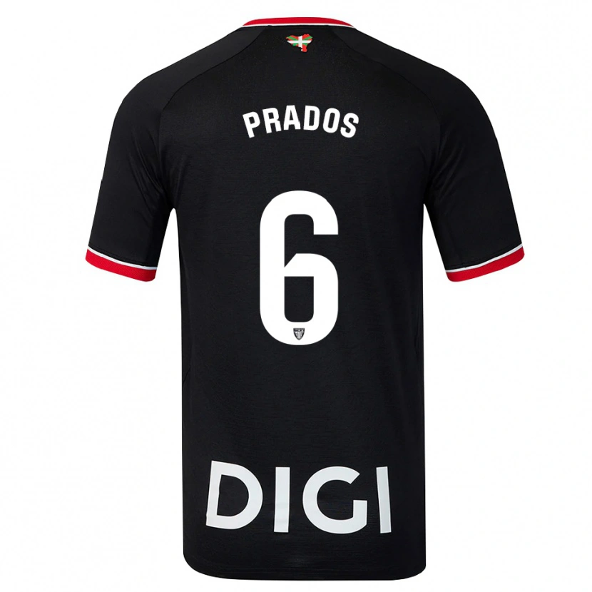 Danxen Homem Camisola Beñat Prados #6 Preto Branco Vermelho Alternativa 2026/27 Camisa