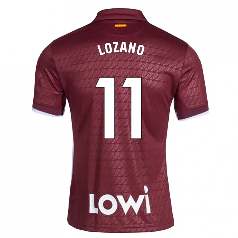 Danxen Homem Camisola Álex Lozano #11 Vermelho Escuro Branco Alternativa 2026/27 Camisa