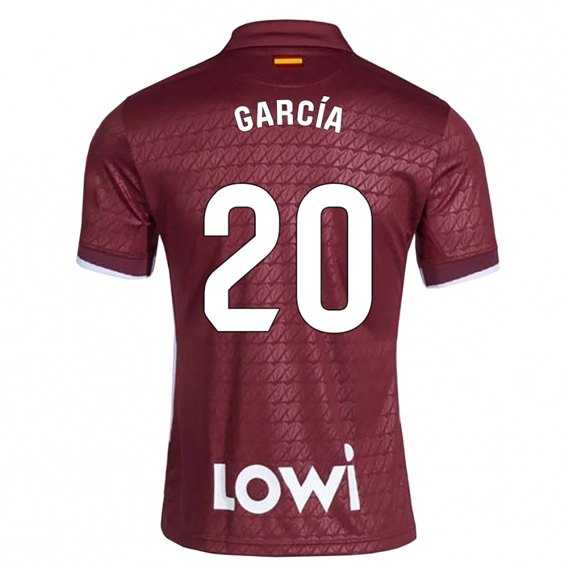 Danxen Homem Camisola Álex García #20 Vermelho Escuro Branco Alternativa 2026/27 Camisa