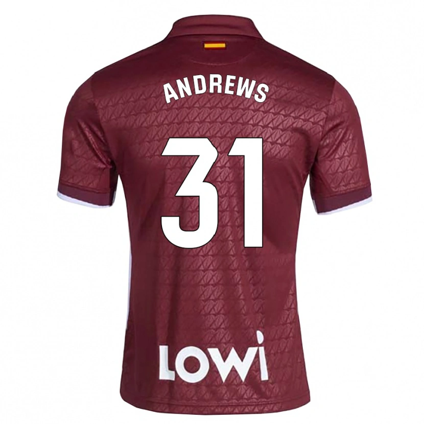 Danxen Homem Camisola George Andrews #31 Vermelho Escuro Branco Alternativa 2026/27 Camisa
