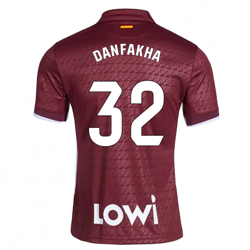 Danxen Homem Camisola Ibrahima Danfakha #32 Vermelho Escuro Branco Alternativa 2026/27 Camisa
