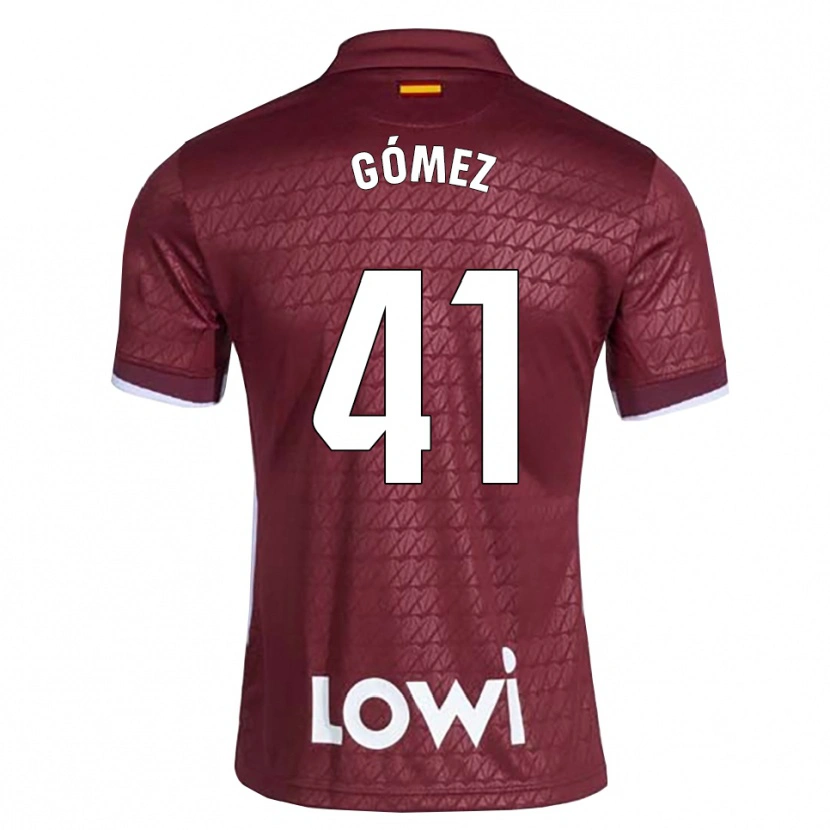 Danxen Homem Camisola Álvaro Gómez #41 Vermelho Escuro Branco Alternativa 2026/27 Camisa