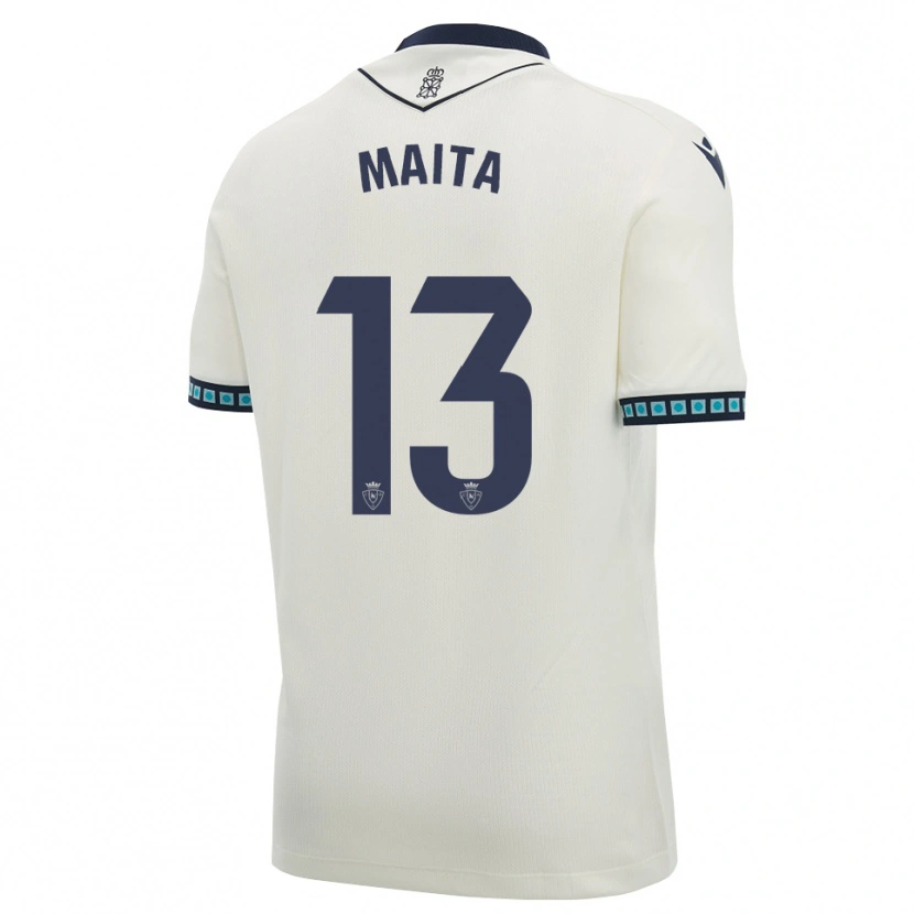 Danxen Homem Camisola Maitane Zalba Irañeta #13 Branco Preto Azul Céu Claro Alternativa 2026/27 Camisa