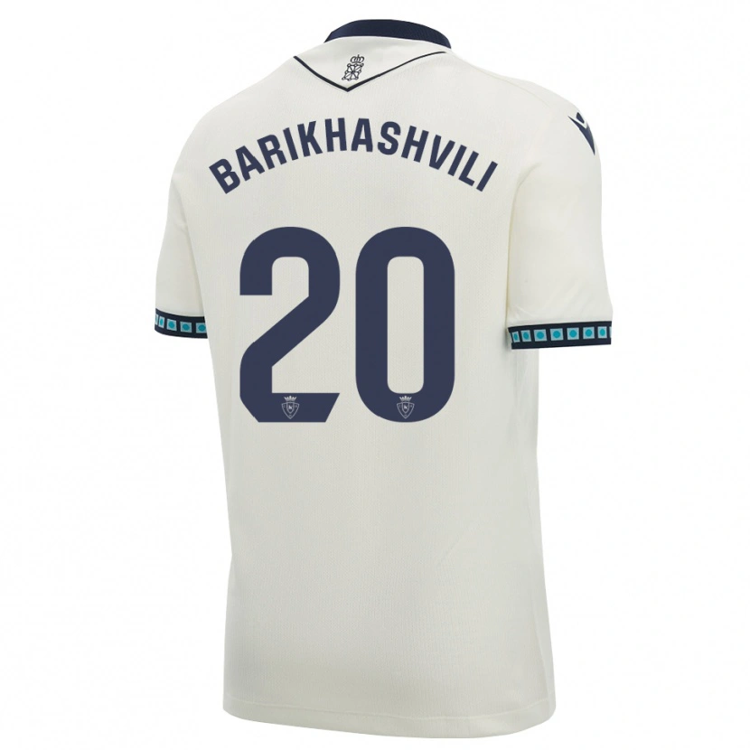 Danxen Homem Camisola Nika Barikhashvili #20 Branco Preto Azul Céu Claro Alternativa 2026/27 Camisa