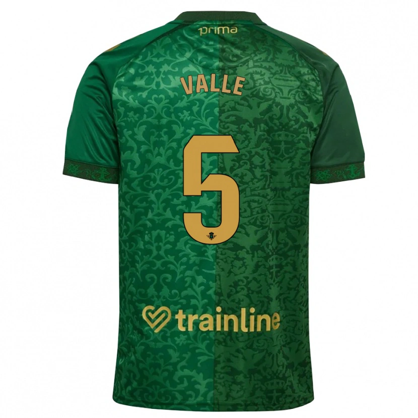 Danxen Homem Camisola María Valle López #5 Verde Floresta Dourado Escuro Alternativa 2026/27 Camisa