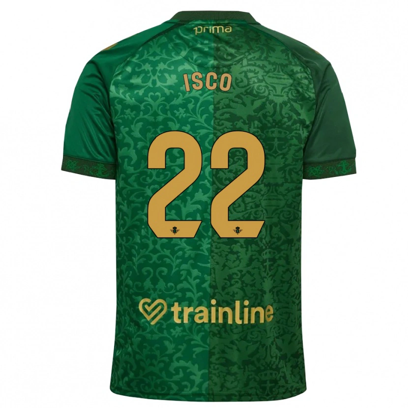 Danxen Homem Camisola Isco #22 Verde Floresta Dourado Escuro Alternativa 2026/27 Camisa