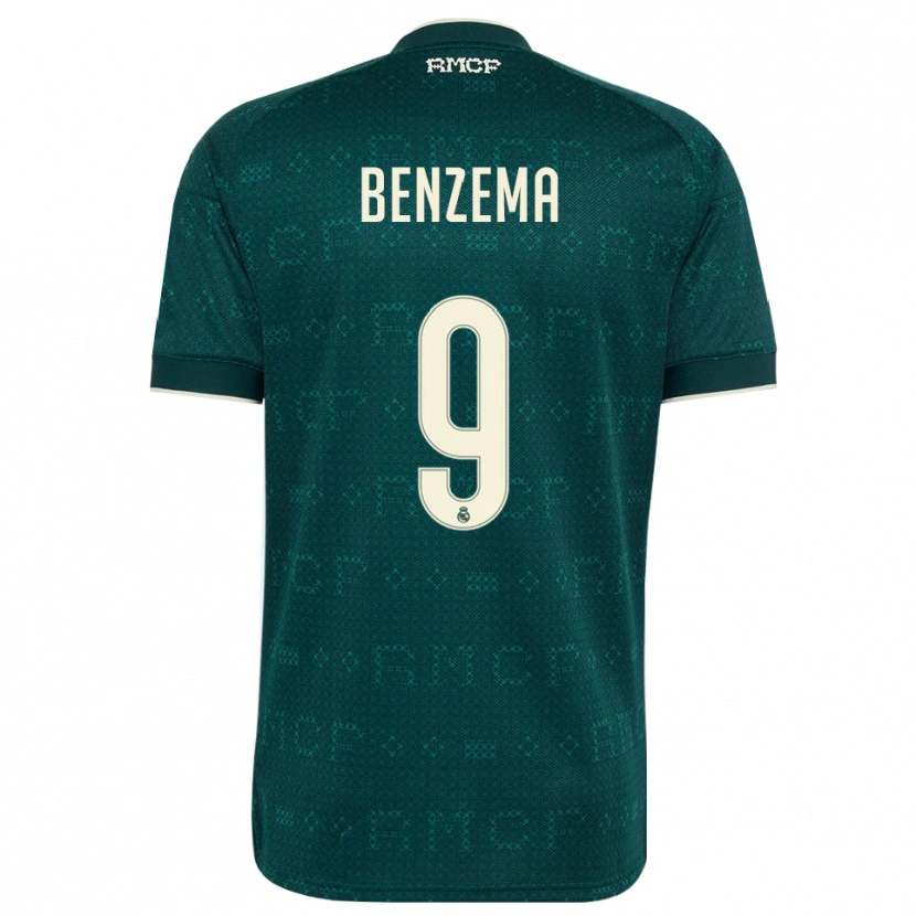 Danxen Homem Camisola Karim Benzema #9 Cinza Ardósia Escuro Branco Alternativa 2026/27 Camisa