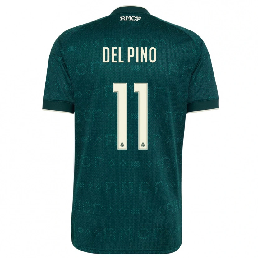 Danxen Homem Camisola Santiago Del Pino #11 Cinza Ardósia Escuro Branco Alternativa 2026/27 Camisa