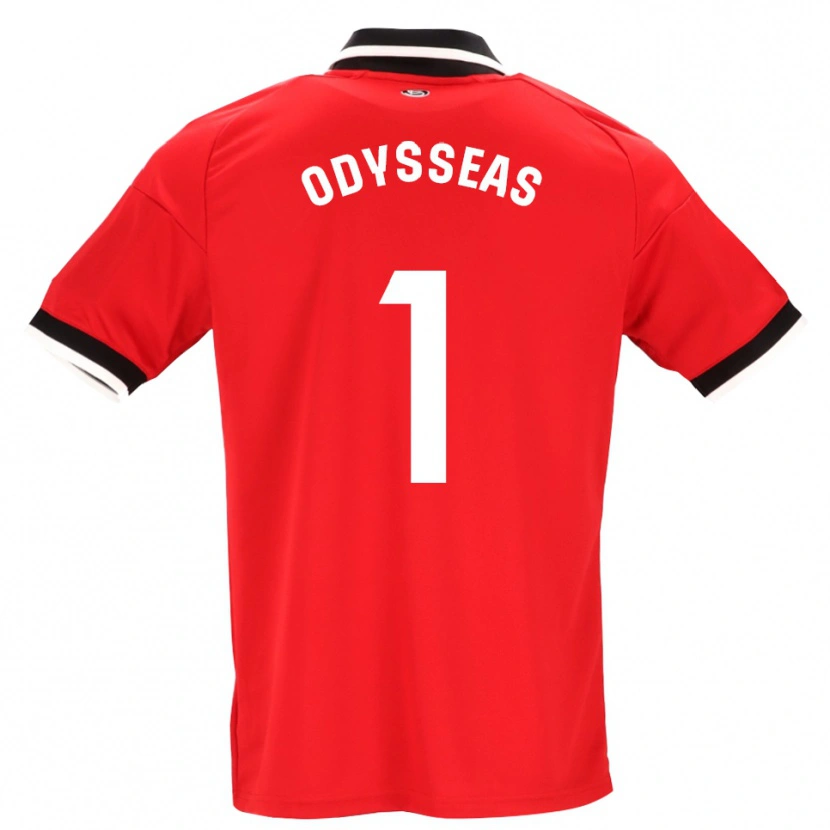 Danxen Homem Camisola Odysseas Vlachodimos #1 Preto Branco Vermelho Alternativa 2026/27 Camisa