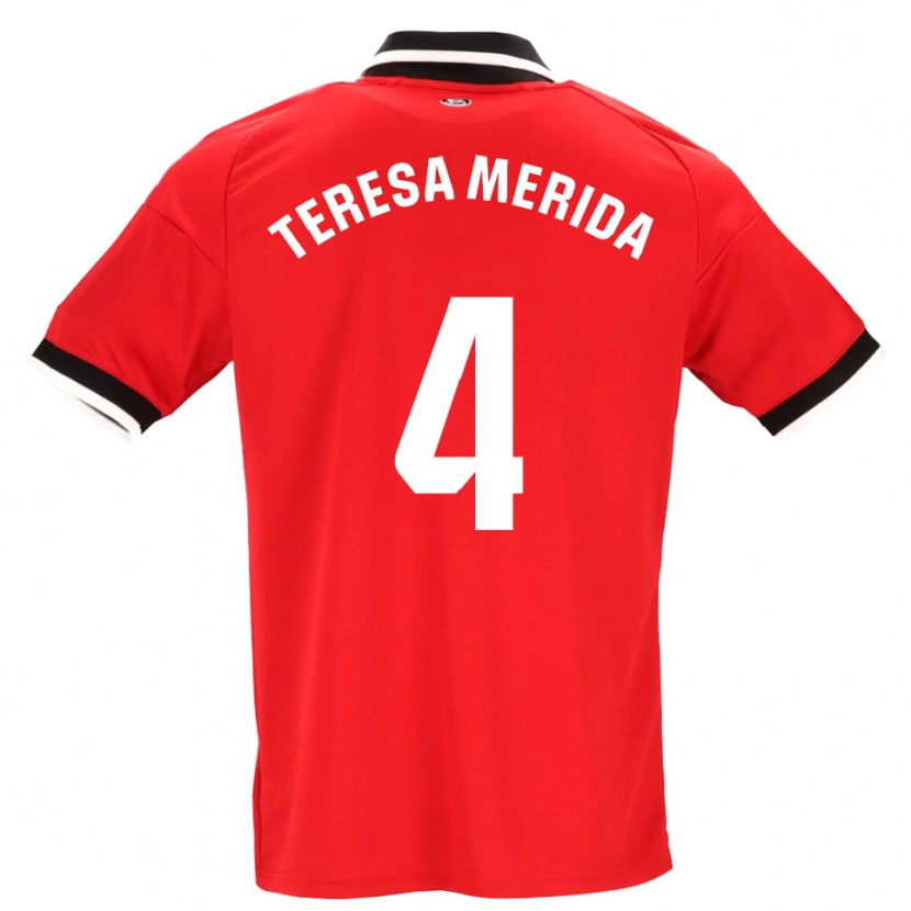 Danxen Homem Camisola Teresa Merida #4 Preto Branco Vermelho Alternativa 2026/27 Camisa