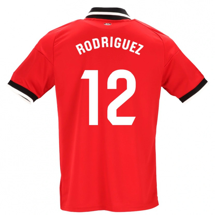 Danxen Homem Camisola Lucía María Rodríguez Herrero #12 Preto Branco Vermelho Alternativa 2026/27 Camisa