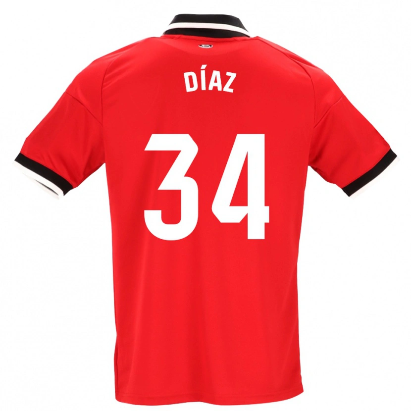 Danxen Homem Camisola Mario Díaz #34 Preto Branco Vermelho Alternativa 2026/27 Camisa