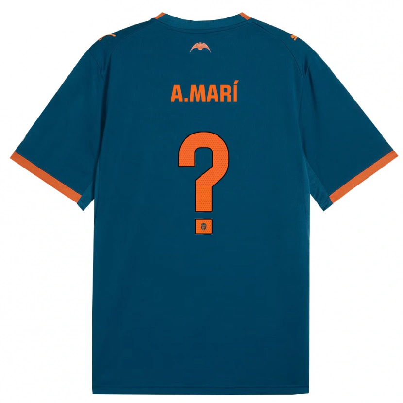 Danxen Homem Camisola Alberto Marí #0 Azul Aço Laranja Alternativa 2026/27 Camisa