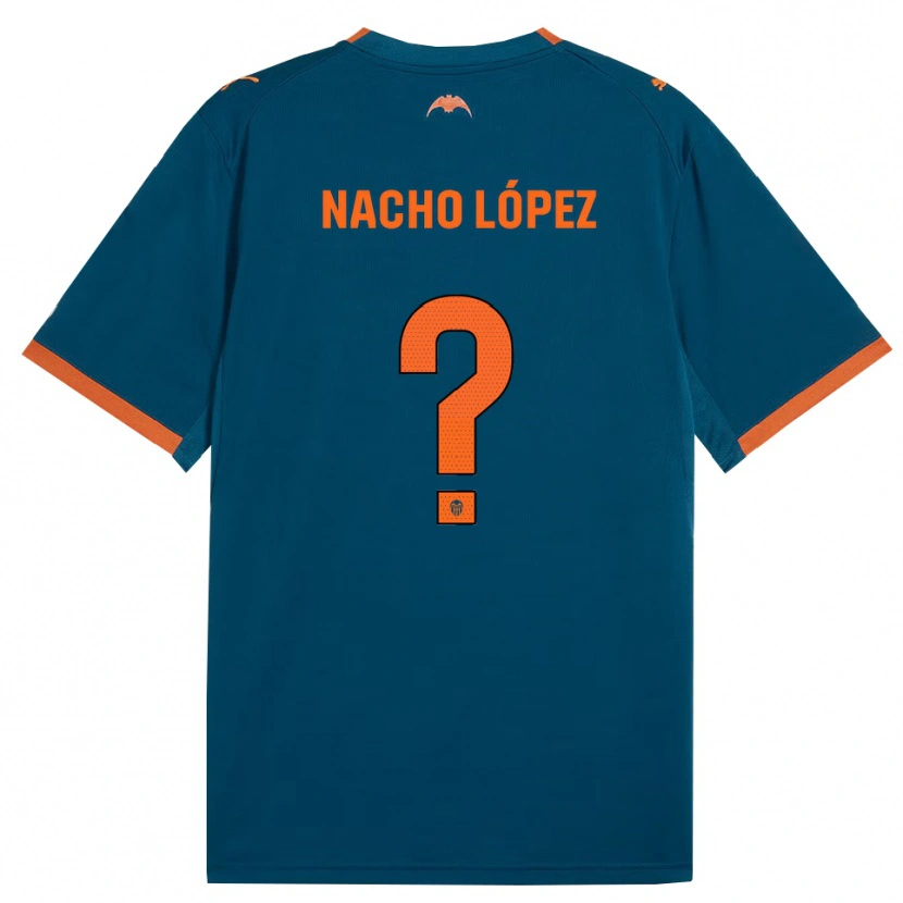 Danxen Homem Camisola Nacho López #0 Azul Aço Laranja Alternativa 2026/27 Camisa