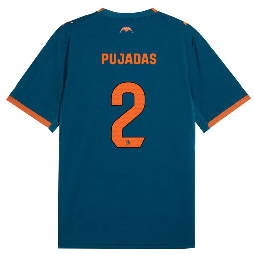 Danxen Homem Camisola Berta Pujadas #2 Azul Aço Laranja Alternativa 2026/27 Camisa