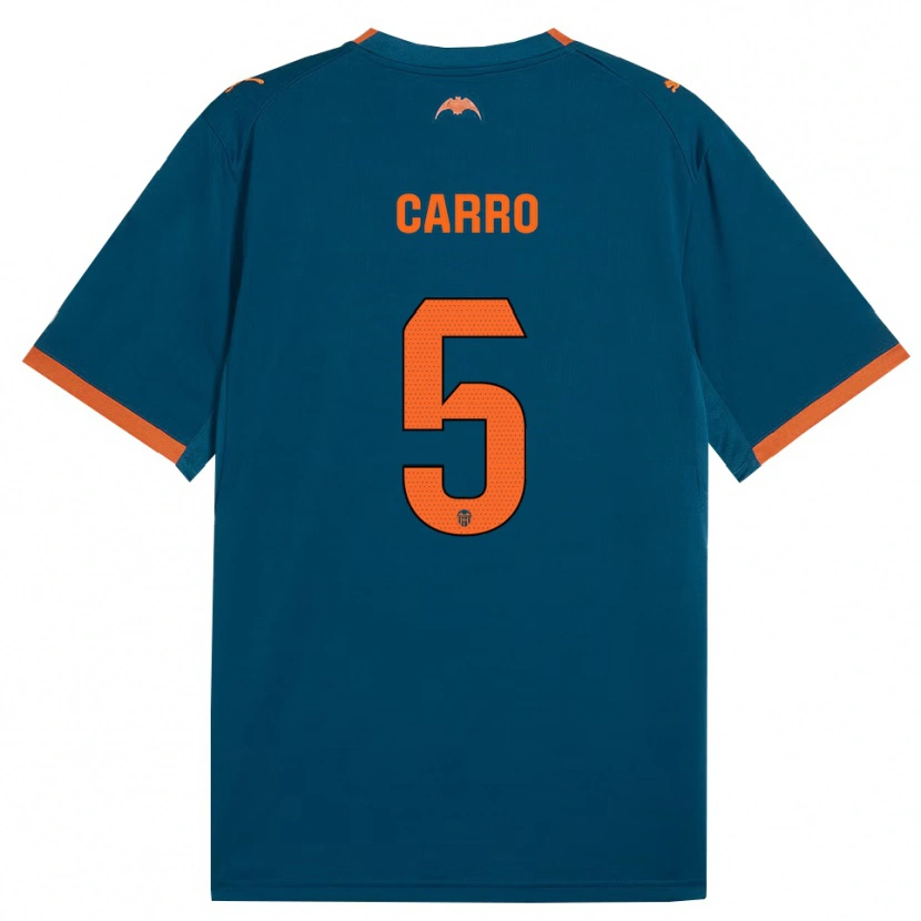 Danxen Homem Camisola Marta Carro #5 Azul Aço Laranja Alternativa 2026/27 Camisa