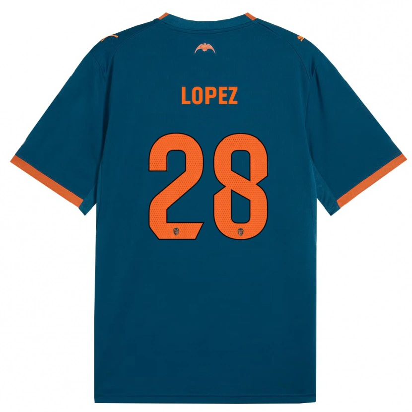 Danxen Homem Camisola Saray Lopez #28 Azul Aço Laranja Alternativa 2026/27 Camisa
