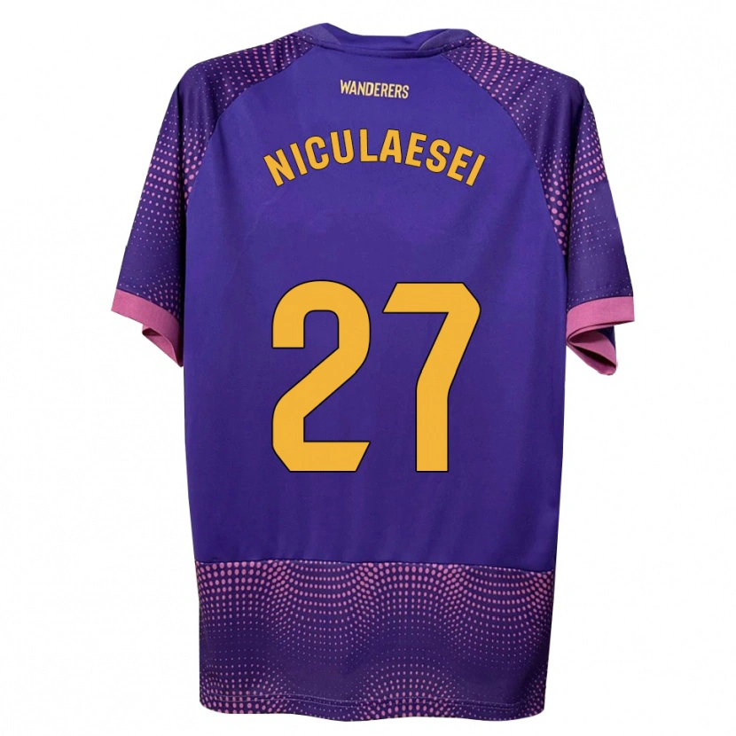 Danxen Homem Camisola Albert Niculăesei #27 Branco Rosa Roxo Alternativa 2026/27 Camisa