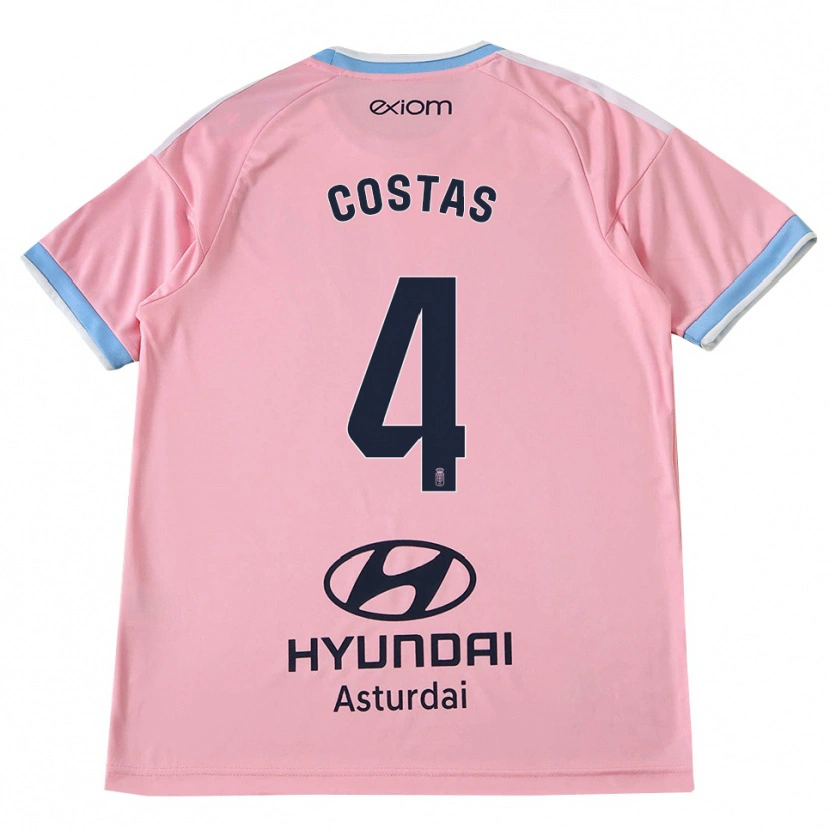 Danxen Homem Camisola David Costas #4 Azul Centáurea Rosa Alternativa 2026/27 Camisa
