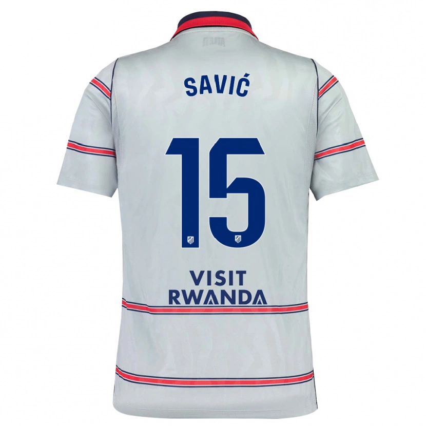Danxen Homem Camisola Stefan Savic #15 Cinza Vermelho Azul Marinho Terceiro 2026/27 Camisa