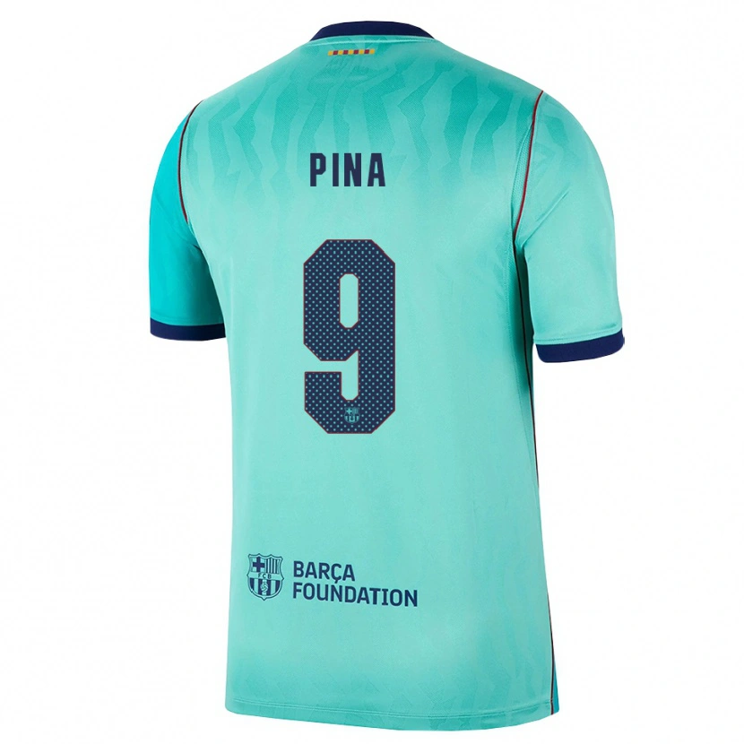 Danxen Homem Camisola Claudia Pina #9 Água Turquesa Escura Azul Real Terceiro 2026/27 Camisa