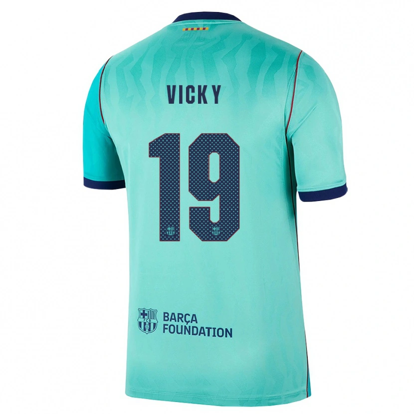 Danxen Homem Camisola Vicky López #19 Água Turquesa Escura Azul Real Terceiro 2026/27 Camisa