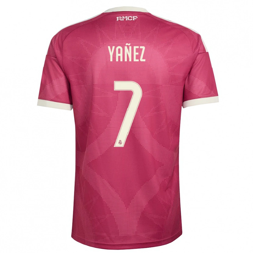 Danxen Homem Camisola Daniel Yáñez #7 Vermelho Pálido Violeta Branco Terceiro 2026/27 Camisa