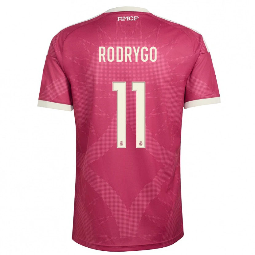 Danxen Homem Camisola Rodrygo Silva De Goes #11 Vermelho Pálido Violeta Branco Terceiro 2026/27 Camisa
