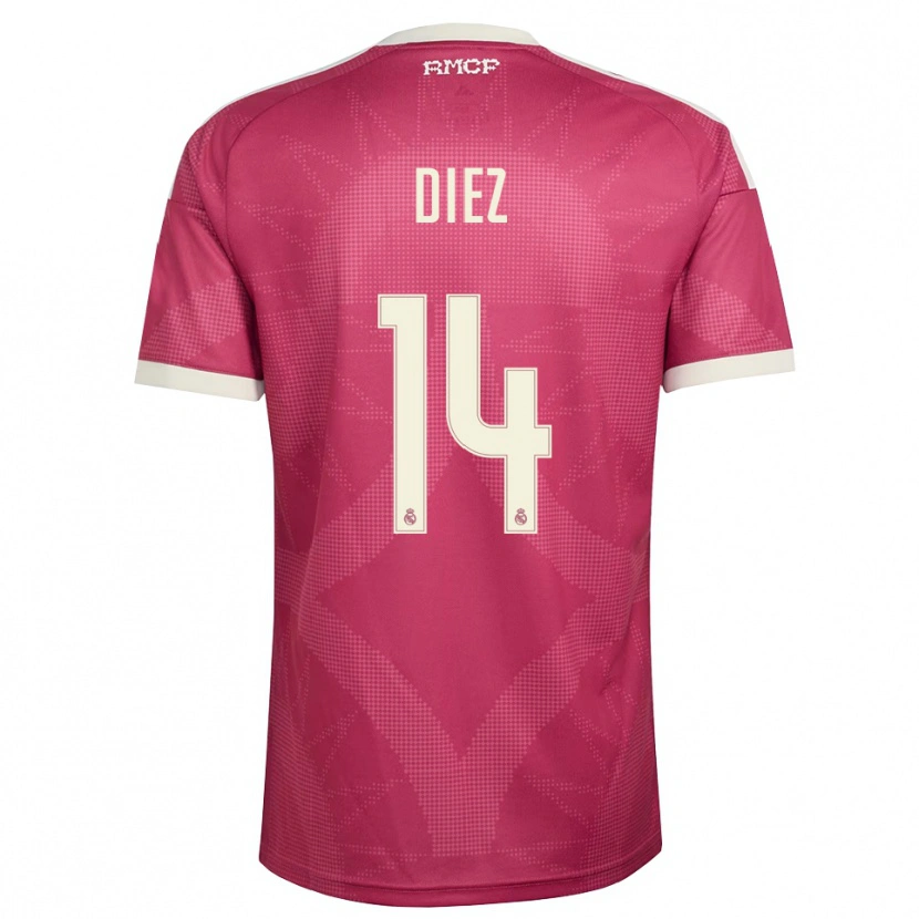 Danxen Homem Camisola Carlos Diez #14 Vermelho Pálido Violeta Branco Terceiro 2026/27 Camisa