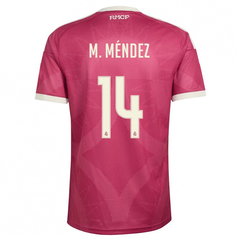 Danxen Homem Camisola María Méndez #14 Vermelho Pálido Violeta Branco Terceiro 2026/27 Camisa