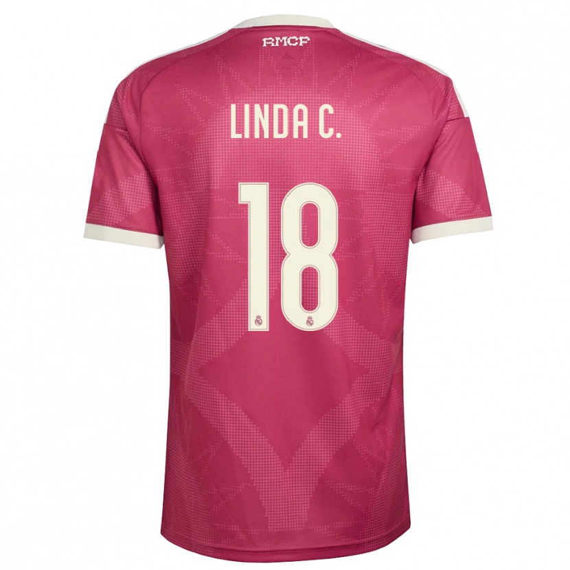 Danxen Homem Camisola Linda Caicedo #18 Vermelho Pálido Violeta Branco Terceiro 2026/27 Camisa