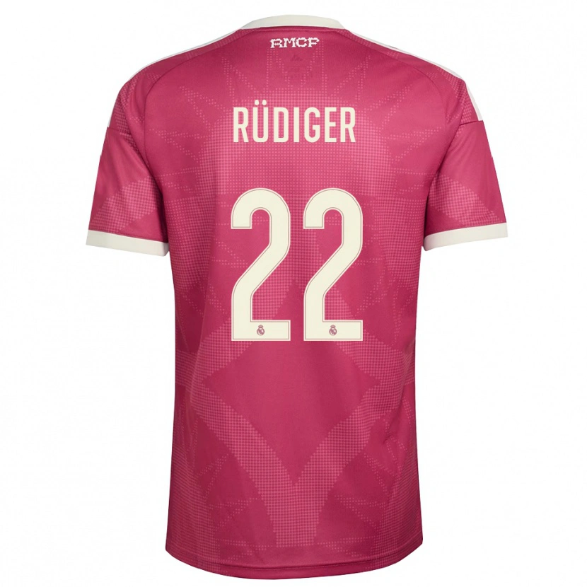 Danxen Homem Camisola Antonio Rüdiger #22 Vermelho Pálido Violeta Branco Terceiro 2026/27 Camisa
