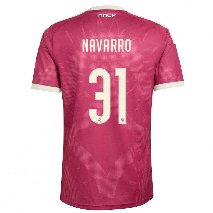 Danxen Homem Camisola Javi Navarro #31 Vermelho Pálido Violeta Branco Terceiro 2026/27 Camisa