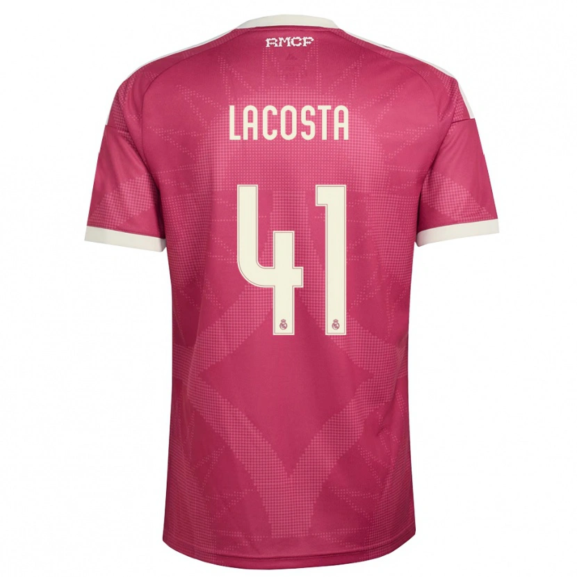 Danxen Homem Camisola Diego Lacosta #41 Vermelho Pálido Violeta Branco Terceiro 2026/27 Camisa