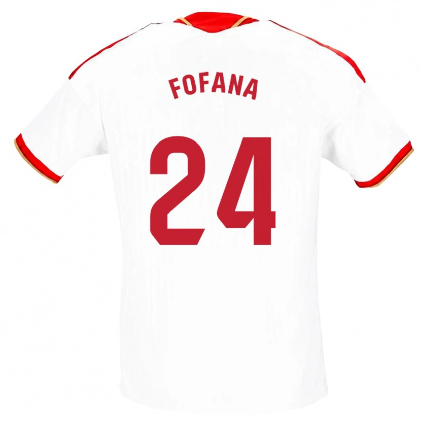 Danxen Homem Camisola Youssouf Fofana #24 Branco Vermelho Principal 2026/27 Camisa