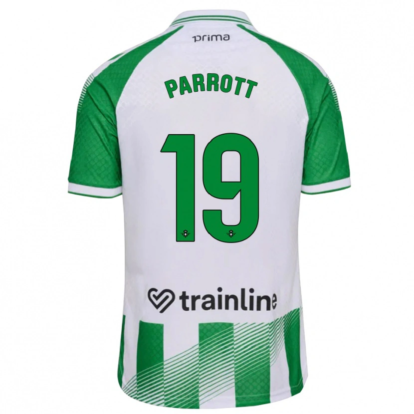 Danxen Mulher Camisola Troy Parrott #19 Verde Claro Preto Branco Principal 2026/27 Camisa