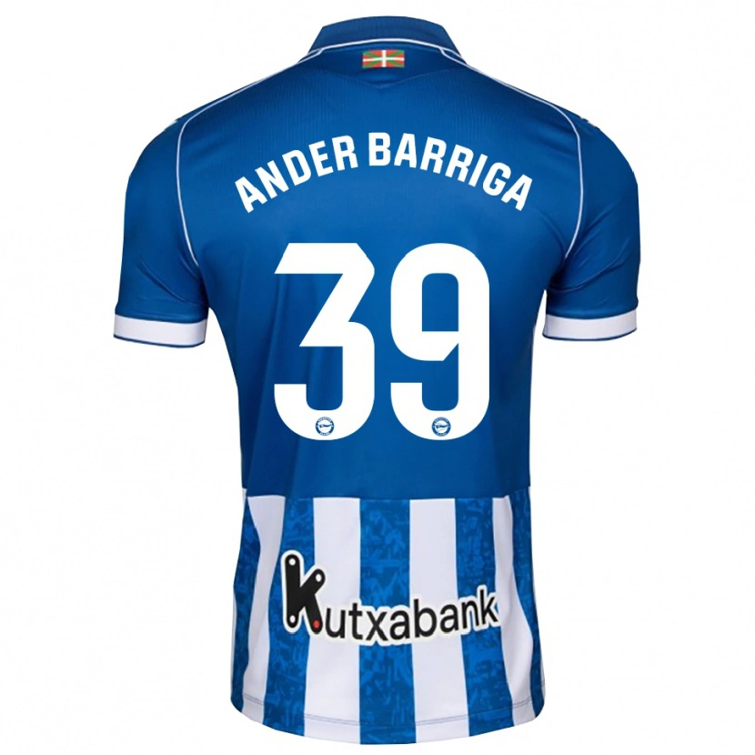 Danxen Mulher Camisola Jon Ander Barriga #39 Azul Branco Preto Principal 2026/27 Camisa