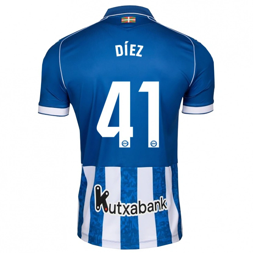 Danxen Mulher Camisola Victor Díez #41 Azul Branco Preto Principal 2026/27 Camisa