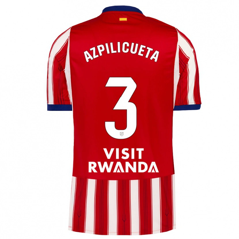 Danxen Mulher Camisola César Azpilicueta #3 Azul Real Vermelho Branco Principal 2026/27 Camisa