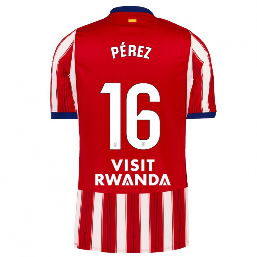 Danxen Mulher Camisola Dani Pérez #16 Azul Real Vermelho Branco Principal 2026/27 Camisa