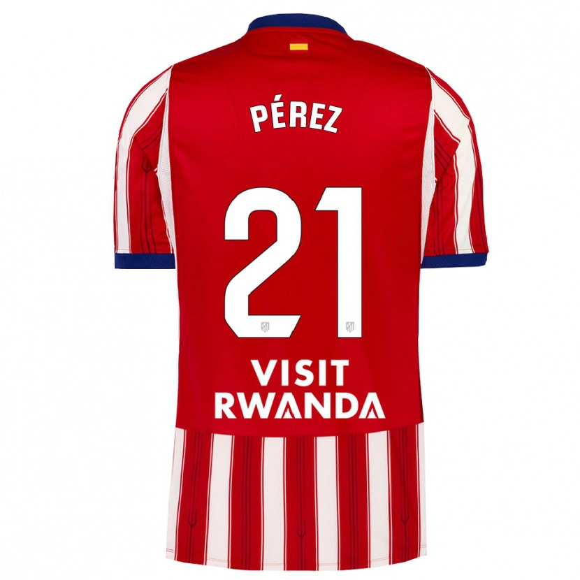 Danxen Mulher Camisola Diego Pérez #21 Azul Real Vermelho Branco Principal 2026/27 Camisa