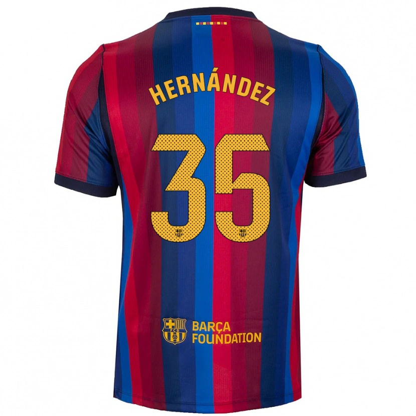 Danxen Mulher Camisola Joni Hernández #35 Azul Real Vermelho Amarelo Principal 2026/27 Camisa