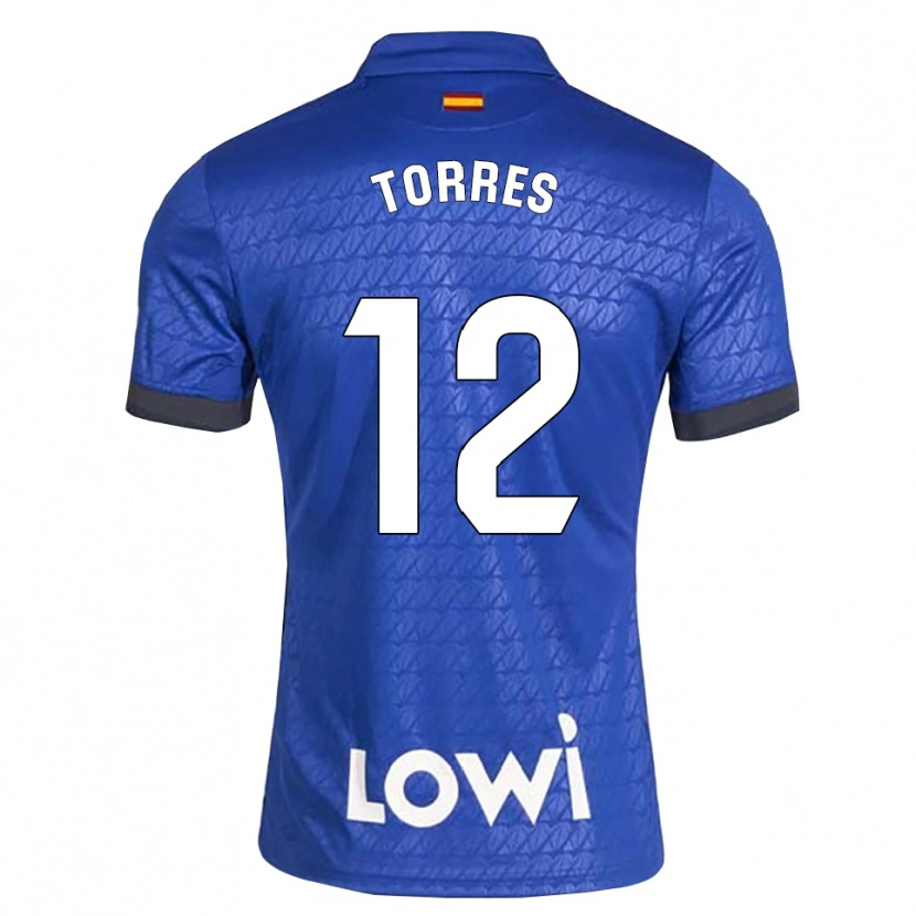 Danxen Mulher Camisola Rubén Torres #12 Azul Branco Preto Principal 2026/27 Camisa