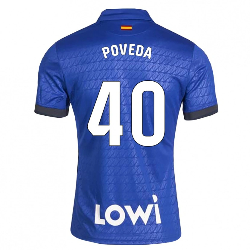 Danxen Mulher Camisola Pedro Poveda #40 Azul Branco Preto Principal 2026/27 Camisa