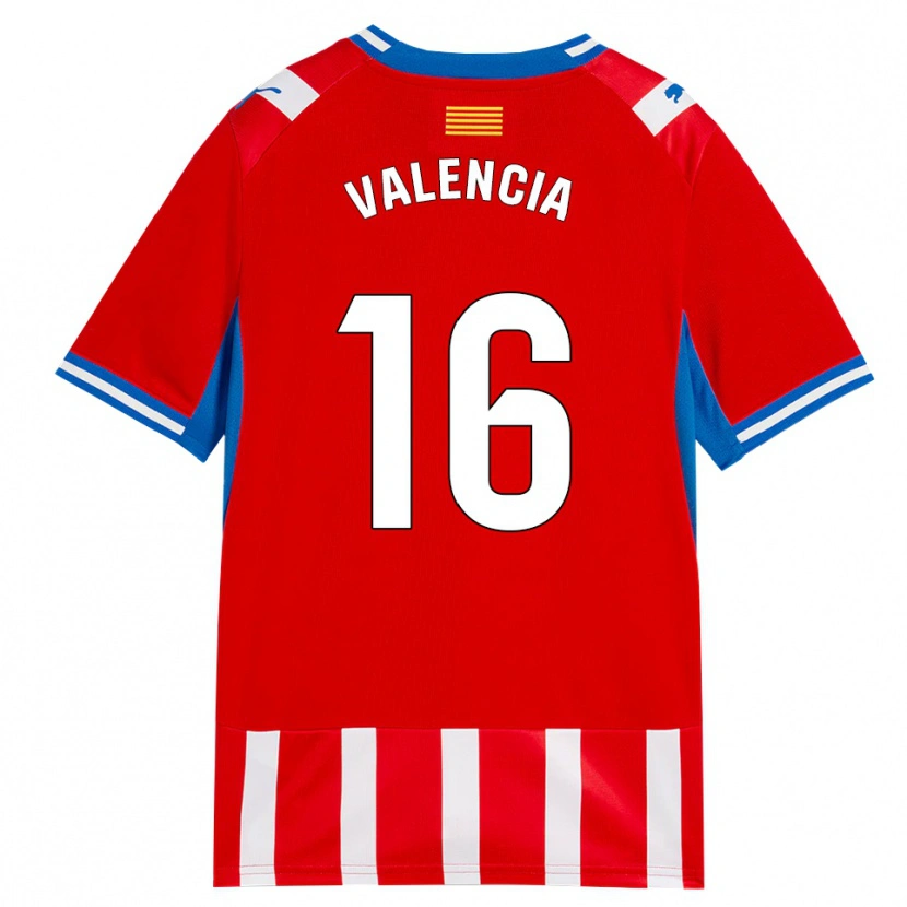 Danxen Mulher Camisola Carla Valencia #16 Vermelho Branco Azul Céu Principal 2026/27 Camisa