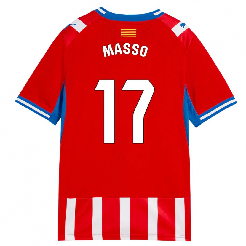Danxen Mulher Camisola Ainoa Massó #17 Vermelho Branco Azul Céu Principal 2026/27 Camisa